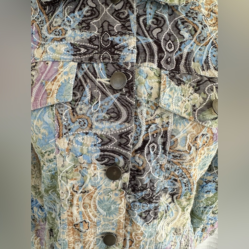 Analogy Multicolor Paisley Button-Up Jacket Size M - Picture 11 of 15
